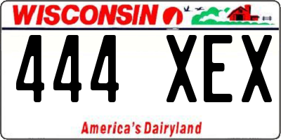 WI license plate 444XEX