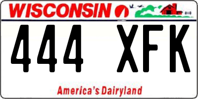 WI license plate 444XFK