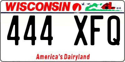WI license plate 444XFQ