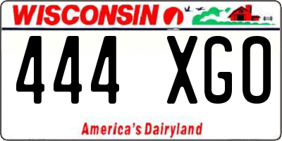 WI license plate 444XGO