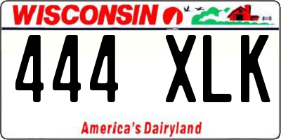 WI license plate 444XLK