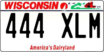 WI license plate 444XLM