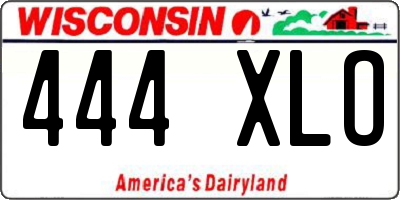 WI license plate 444XLO