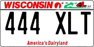 WI license plate 444XLT