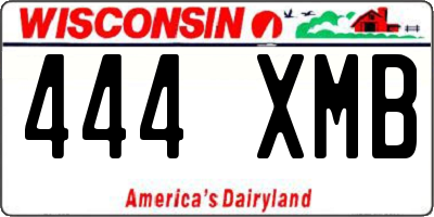 WI license plate 444XMB