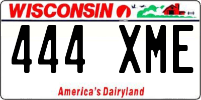 WI license plate 444XME