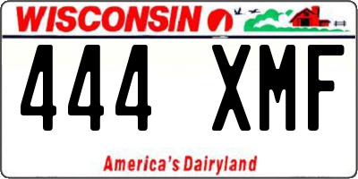 WI license plate 444XMF