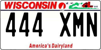 WI license plate 444XMN
