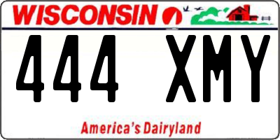 WI license plate 444XMY