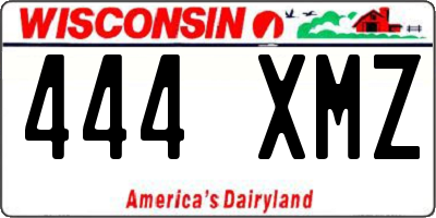 WI license plate 444XMZ