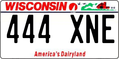 WI license plate 444XNE
