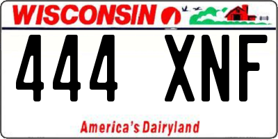 WI license plate 444XNF