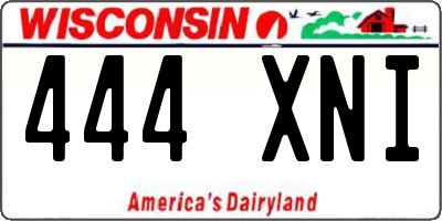 WI license plate 444XNI