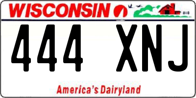 WI license plate 444XNJ