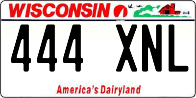 WI license plate 444XNL
