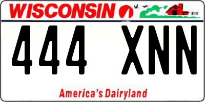 WI license plate 444XNN