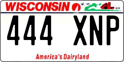 WI license plate 444XNP