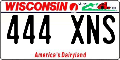 WI license plate 444XNS