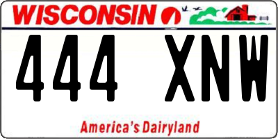 WI license plate 444XNW