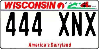 WI license plate 444XNX