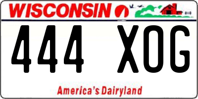 WI license plate 444XOG