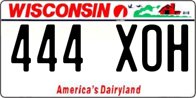 WI license plate 444XOH