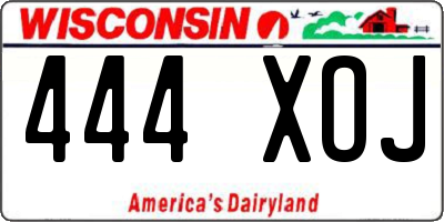 WI license plate 444XOJ
