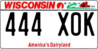 WI license plate 444XOK
