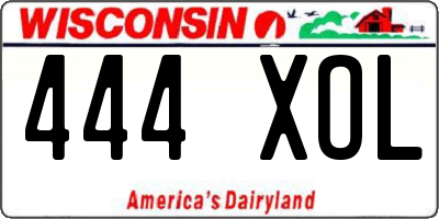 WI license plate 444XOL