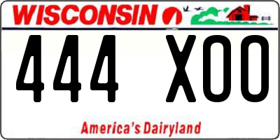 WI license plate 444XOO