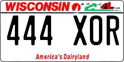WI license plate 444XOR