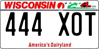 WI license plate 444XOT
