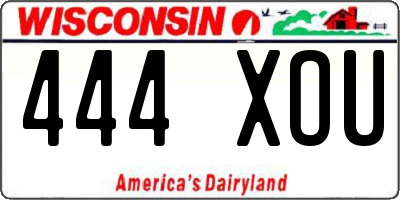 WI license plate 444XOU