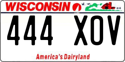 WI license plate 444XOV