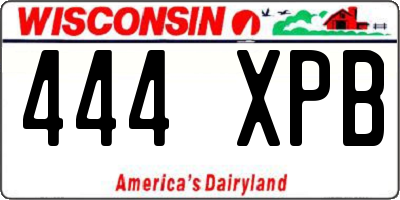 WI license plate 444XPB