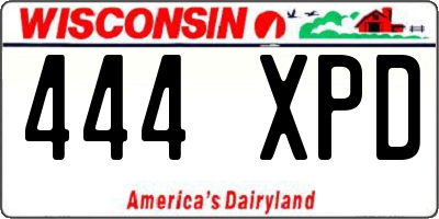 WI license plate 444XPD