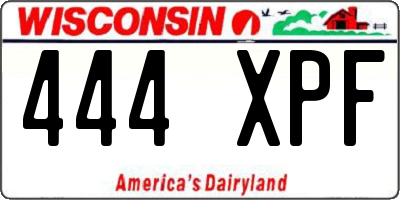 WI license plate 444XPF