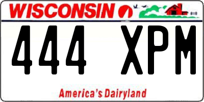 WI license plate 444XPM