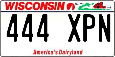 WI license plate 444XPN