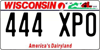 WI license plate 444XPO