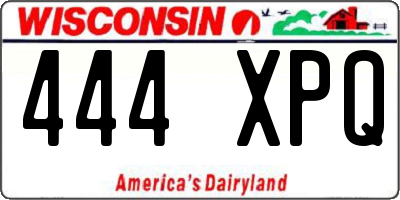 WI license plate 444XPQ
