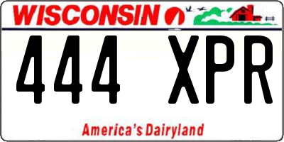 WI license plate 444XPR