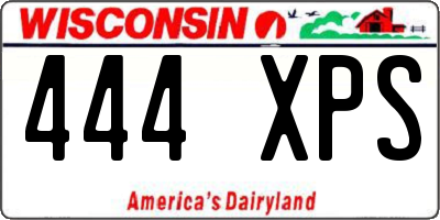 WI license plate 444XPS