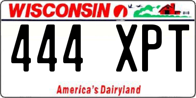 WI license plate 444XPT