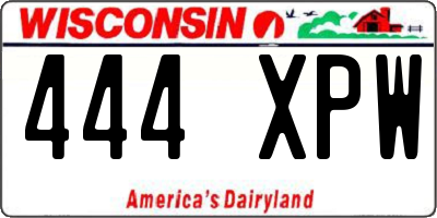 WI license plate 444XPW