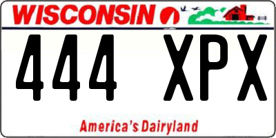 WI license plate 444XPX