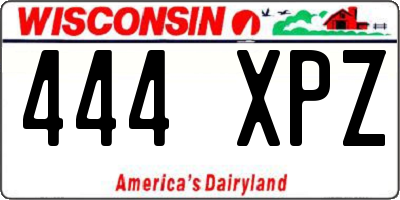 WI license plate 444XPZ