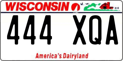 WI license plate 444XQA