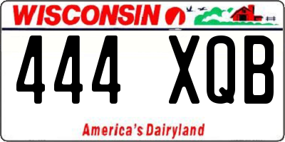 WI license plate 444XQB