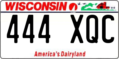 WI license plate 444XQC
